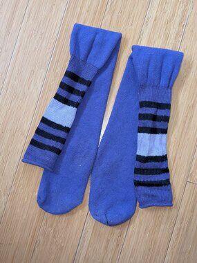 Purple striped leg warmers, never worn